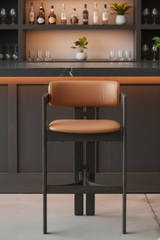 Wood Framed Brown Bar Stool | OROA Modern Shaili | Oroa.com