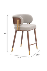 Beige Leather Counter Stool | OROA Modern Brew | Oroa.com