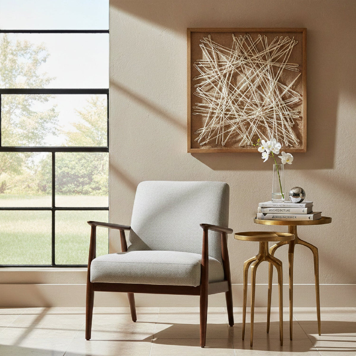 Antique Gold Accent Table Set | OROA Modern Como