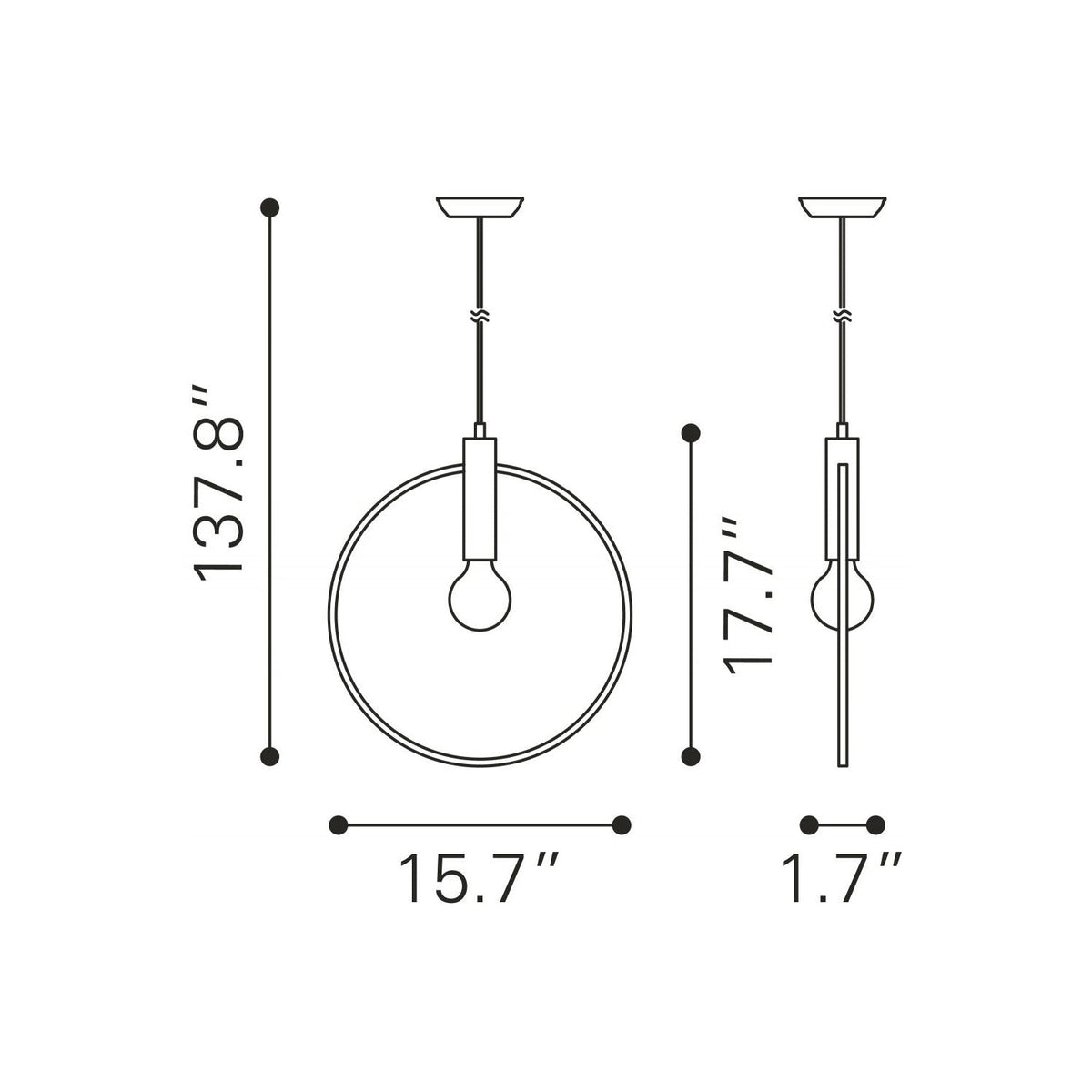 Brass Ring Pendant Lamp | OROA Modern Irenza