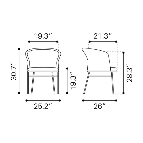 Contemporary Black Outdoor Dining Chairs (2) | OROA Modern | Oroa.com
