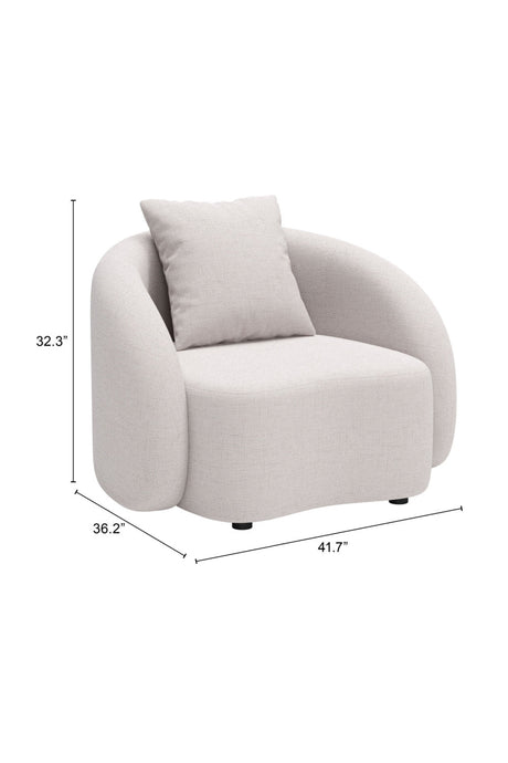 Beige Upholstered Outdoor Accent Chair | OROA Modern Sunny Isles | Oroa.com
