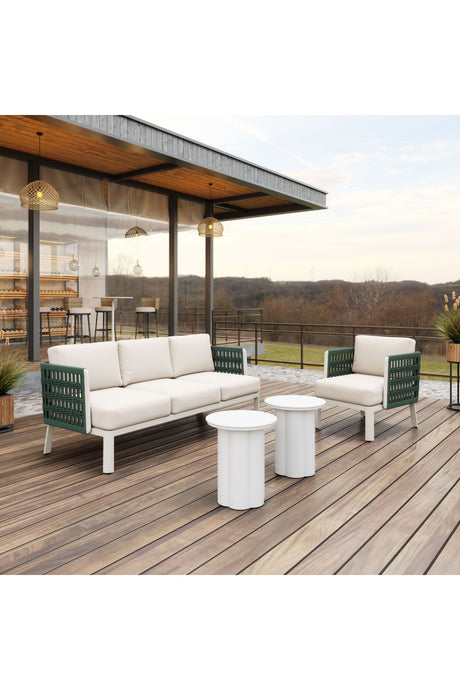 White Olefin Outdoor Sofa | OROA Modern Bridgehampton | Oroa.com