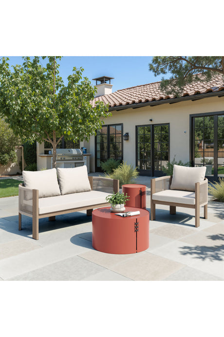 Brown Aluminum Outdoor Side Table | OROA Modern Bayu | Oroa.com