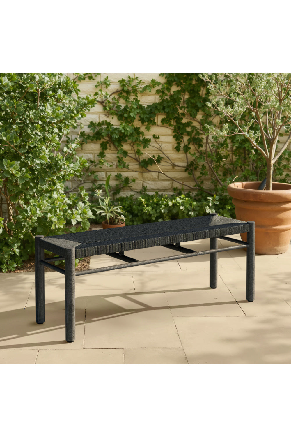 Rattan Look Outdoor Bench | OROA Modern Iska | Oroa.com