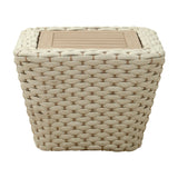 White Woven Square Outdoor Coffee Table | OROA Modern Antul