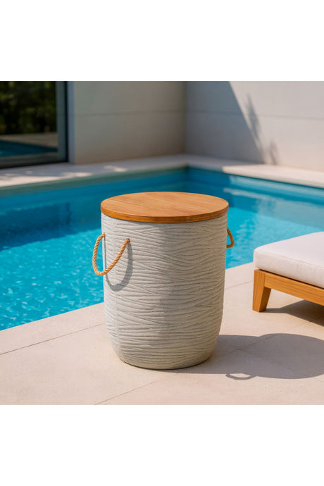 Gray Terrazzo Outdoor Side Table | OROA Modern Biban | Oroa.com