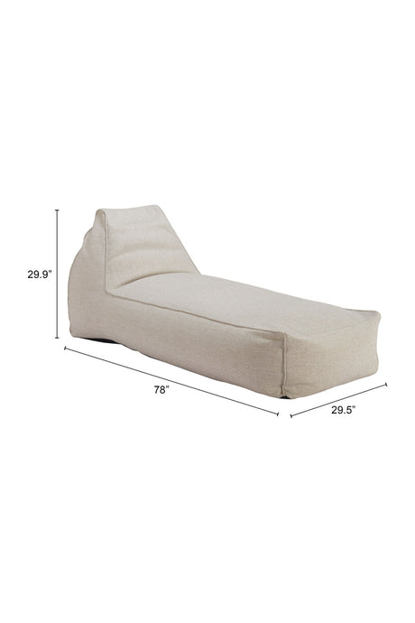 Beige Olefin Outdoor Chaise Lounge | OROA Modern Kalm | Oroa.com
