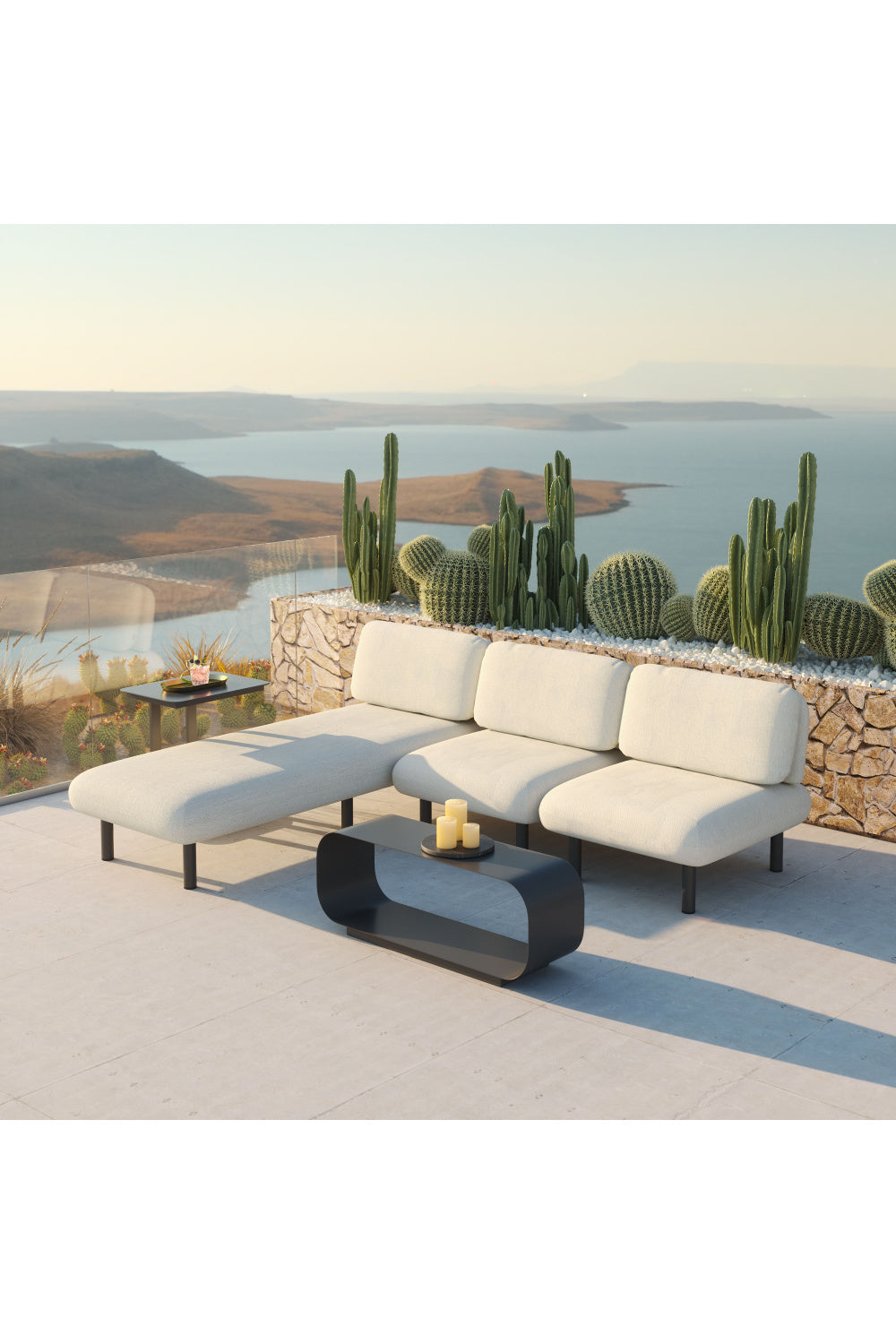 Beige Olefin Outdoor Chaise | OROA Modern Aperto | Oroa.com
