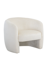 White Curved Lounge Chair by Splendido Mircea Accent Chair