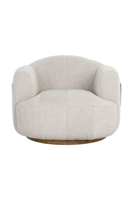 Cream Channeled Swivel Lounge Chair by Splendido Tadeo Accent Chair, alternate view 3