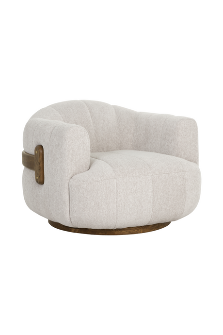 Cream Channeled Swivel Lounge Chair by Splendido Tadeo Accent Chair