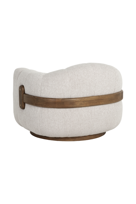 Cream Channeled Swivel Lounge Chair by Splendido Tadeo Accent Chair, alternate view 5