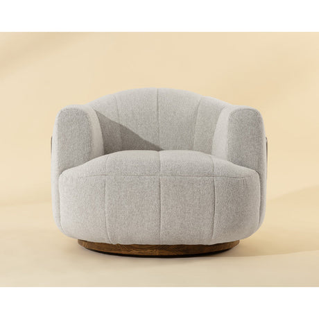 Cream Channeled Swivel Lounge Chair by Splendido Tadeo Accent Chair, alternate view 8