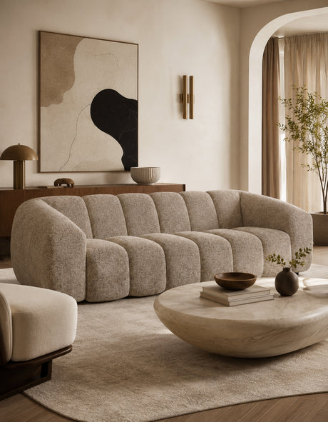 Beige Chenille Channeled Sofa by Uttermost Modella