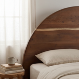 Modern European furniture - Arched Acacia Wood Bed - www.oroa.com